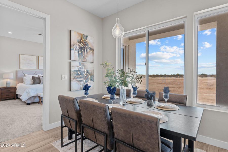 View out the dining room.