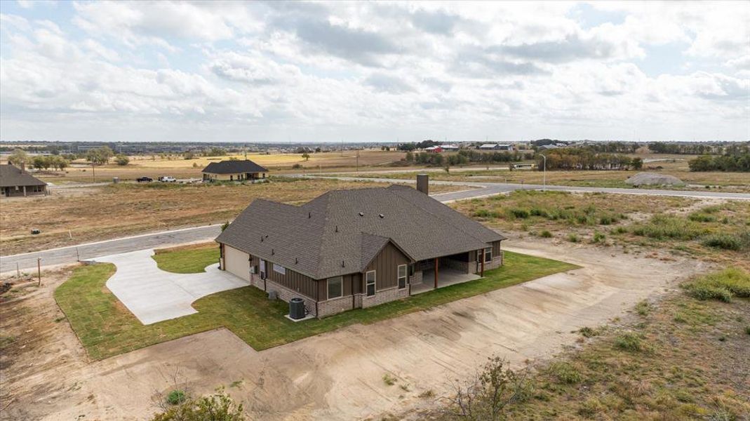 Aerial view with a rural view