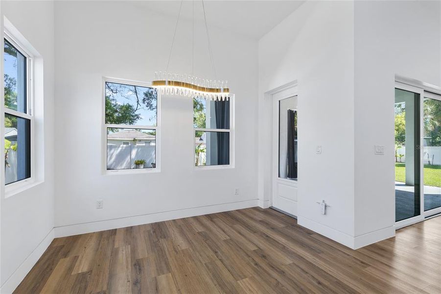 Dining Area with Crystal Rock Light