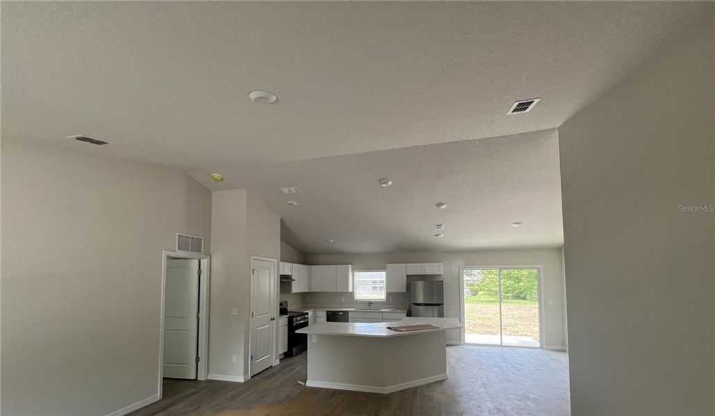 This is the kitchen with the countertops in this home