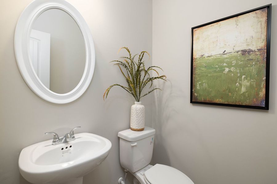 Desirable powder room on the main level