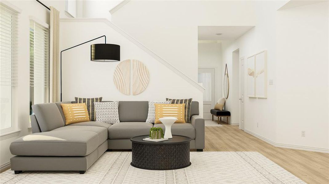 Living room featuring wood-type flooring