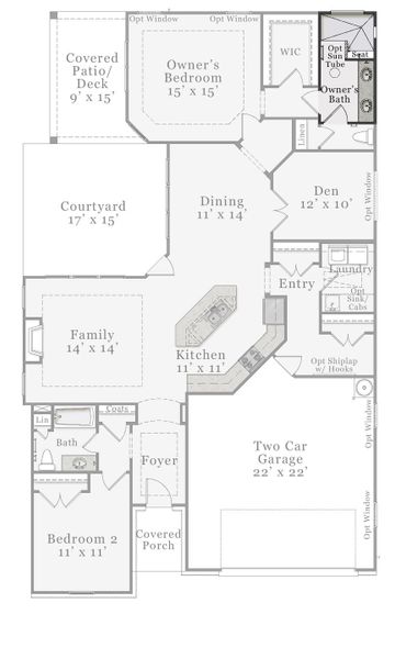 Optional - L Shaped Owner's Shower