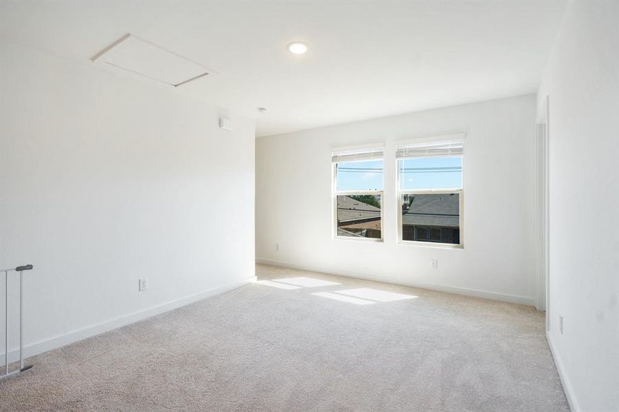 Spacious loft with a walk in closet