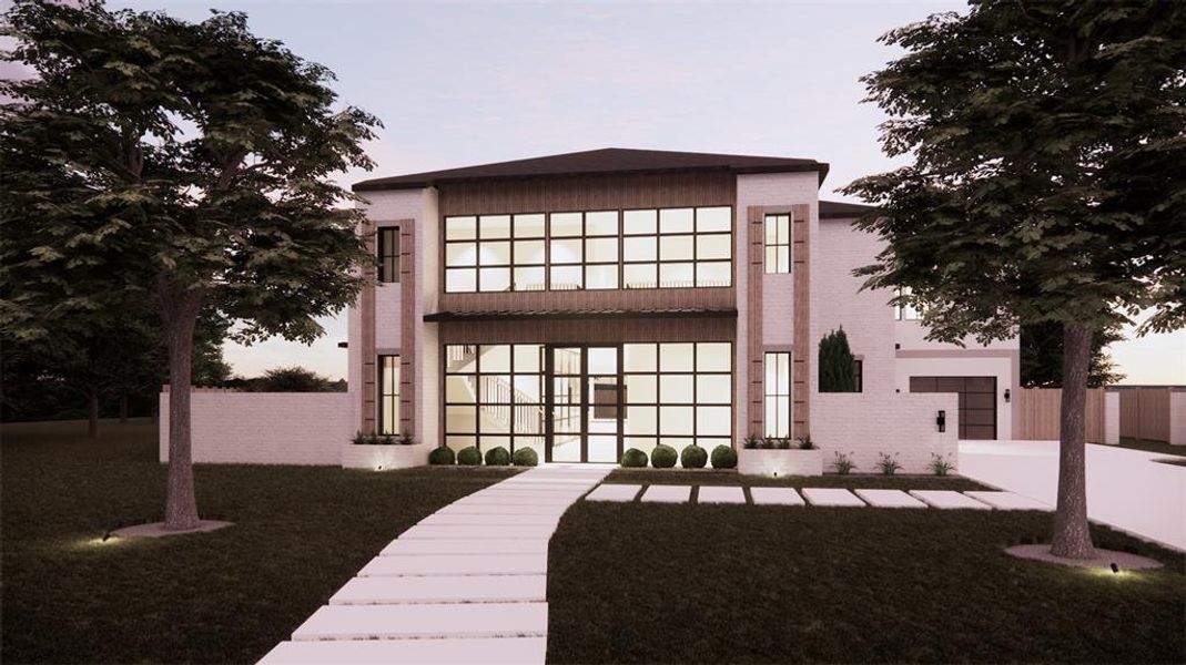 Front rendering of the house.