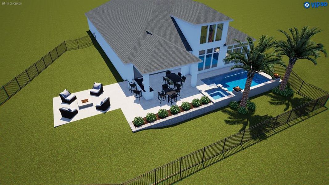 Pool rendering to illustrate the exceptionalism of this lot!