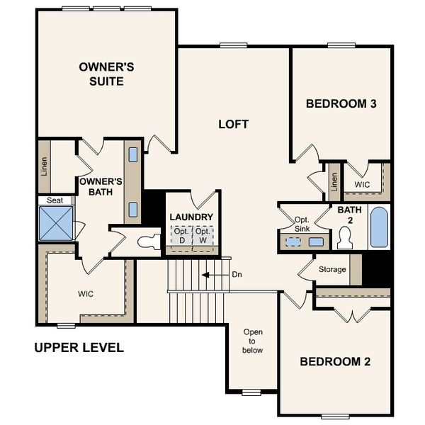 Rainier Floor Plan, Second Floor