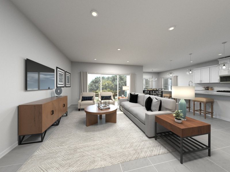 Rendering of Living Room in Kellen Floorplan