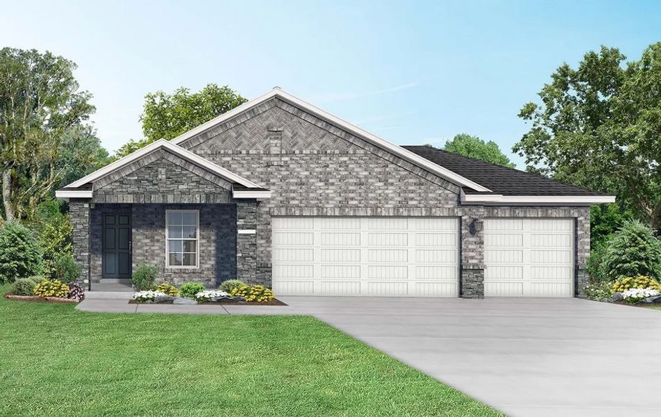 New construction Single-Family house The Riviera C with 3-Car Garage, 10006 Whitney Reach Dr, Rosharon, TX 77583 - photo