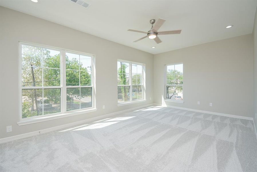 Oversized master bedroom with ample natural light!