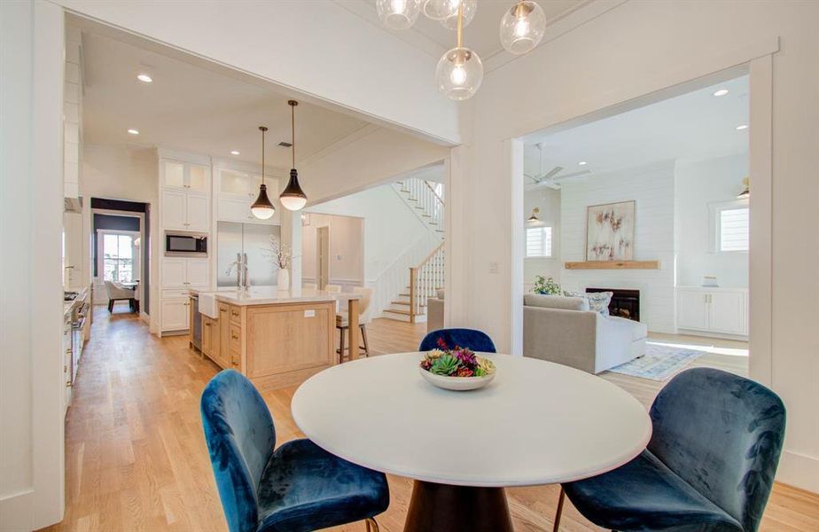 Large breakfast nook of to the right of the kitchen.