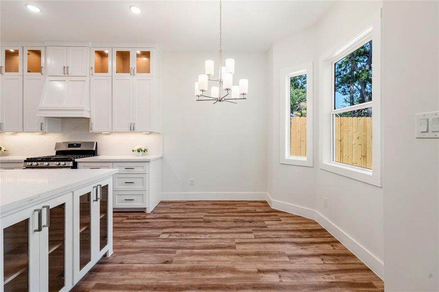 Dining space or be left as extra space. A dining bench would look great here