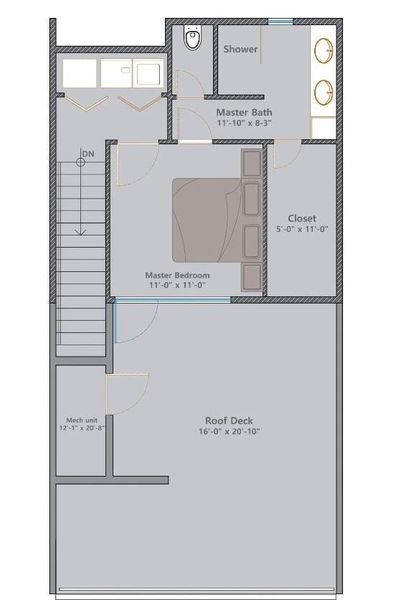 Level 3 - primary bed/bath