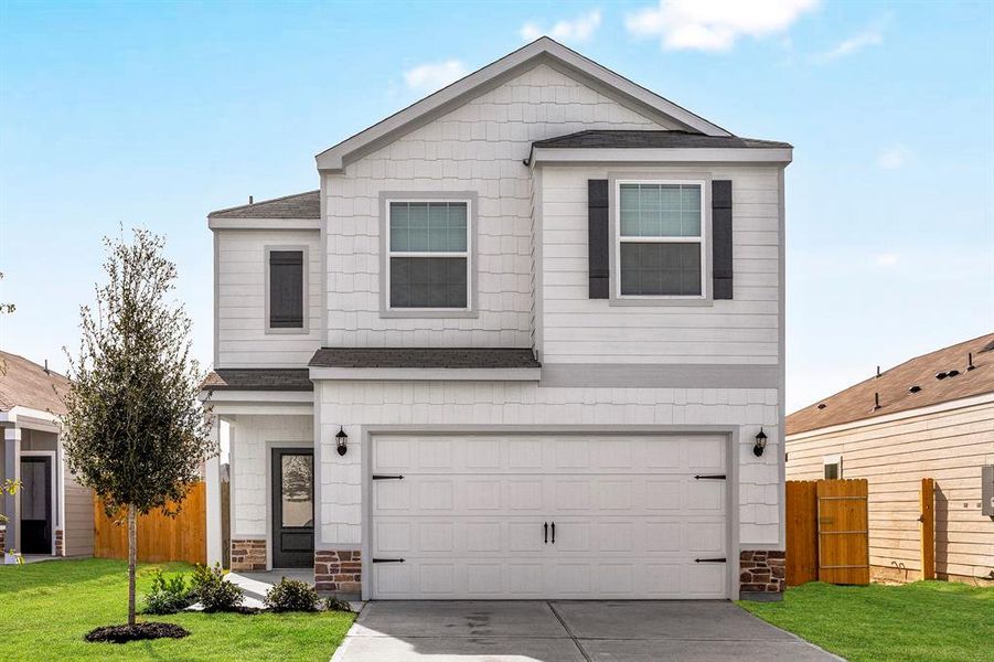 The is a beautiful 2-story home with upgraded siding and modern curb appeal. You will love the color of the home!