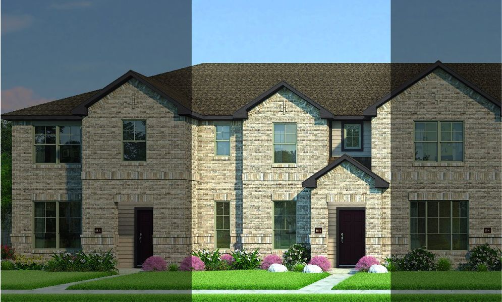 Crockett with Elevation 5B Brick Exterior 2023 Townhomes
