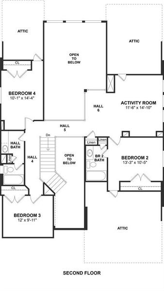 The Walton II floor plan by K. Hovnanian Homes. 2nd Floor shown. *Prices, plans, dimensions, features, specifications, materials, and availability of homes or communities are subject to change without notice or obligation.