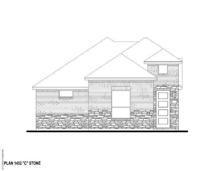 Plan 1452 Elevation C w/ Stone