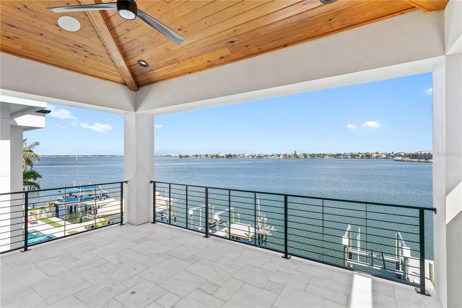 3rd Floor covered balcony with water views