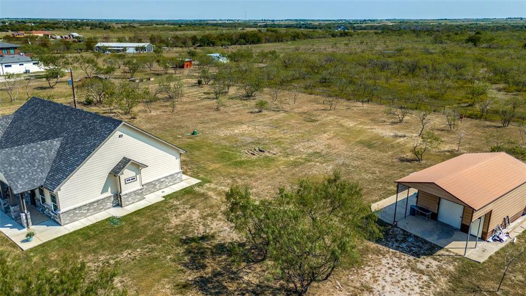 Bird's eye view featuring a rural view