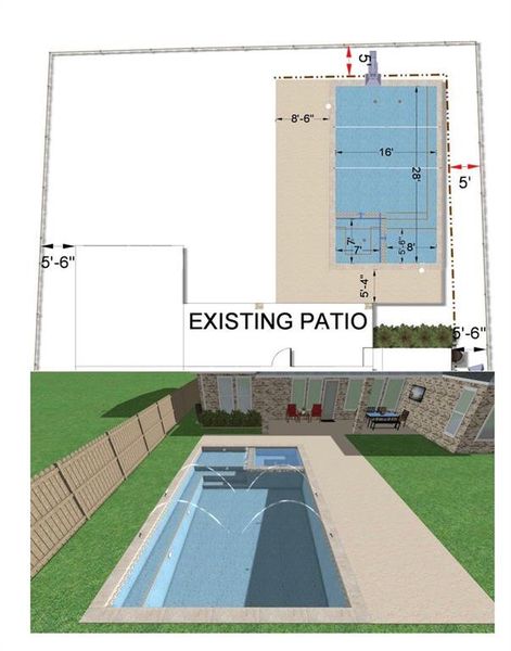 Mock-up pool design for this backyard