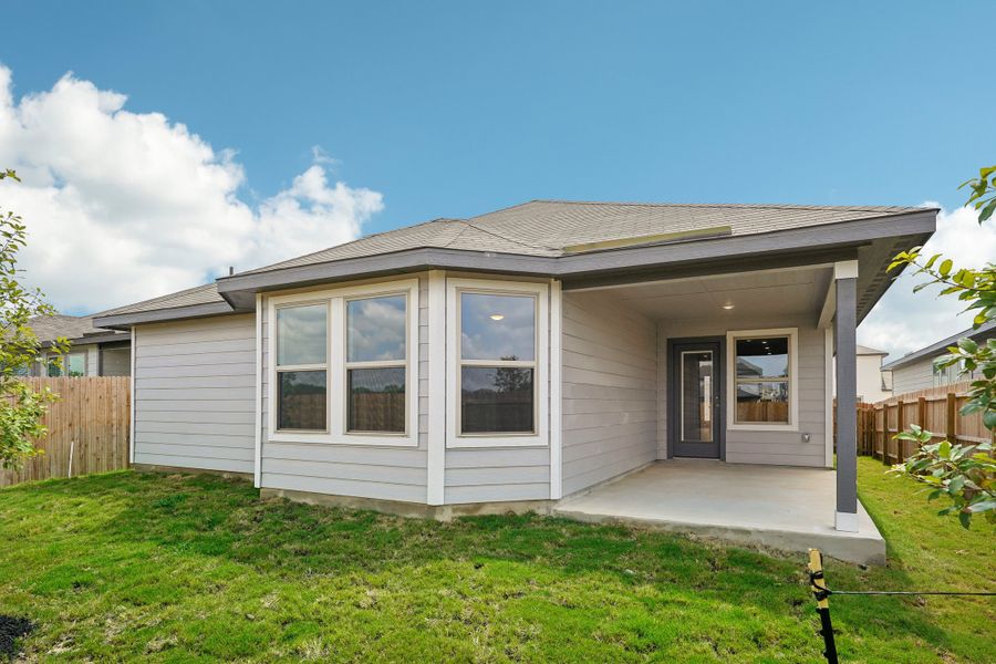 The back exterior of the Allen floorplan at a Meritage Homes community.