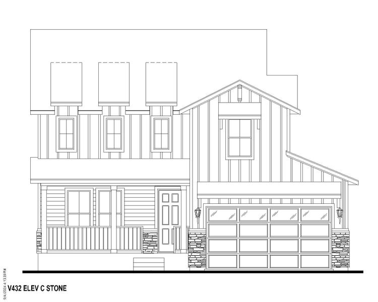 Plan V435 Elevation C w/ Stone