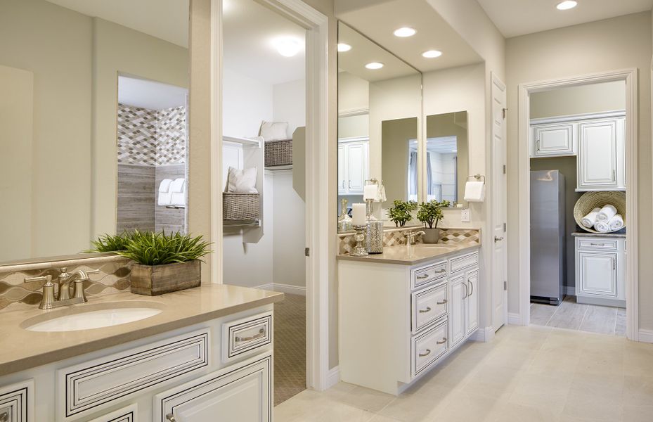 Feel like you’re at the spa in your private owner’s bath with dual sinks and large walk-in closet