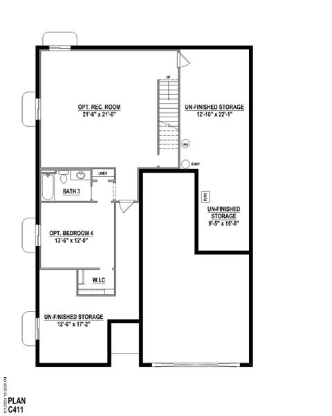 Plan C411 BASE BED