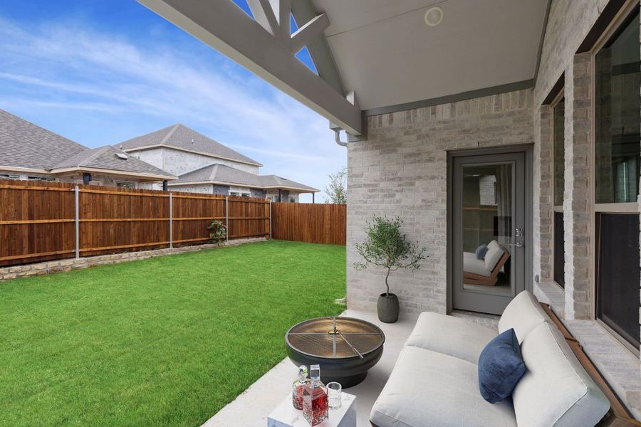 Covered Patio in the Claret home plan by Trophy Signature Homes – REPRESENTATIVE PHOTO