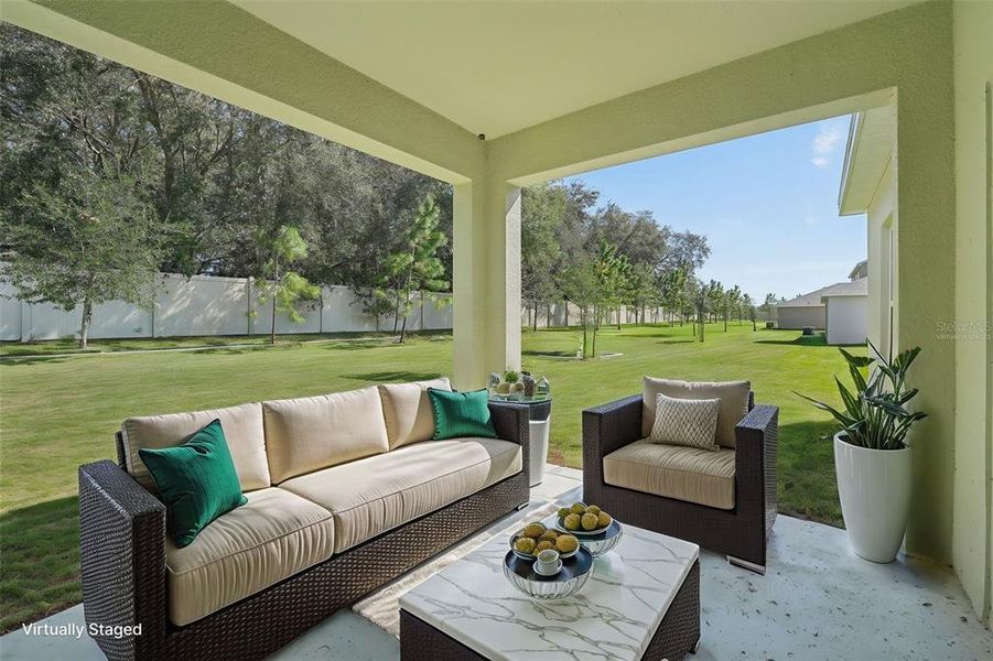 Covered Rear Lanai - Virtually Staged