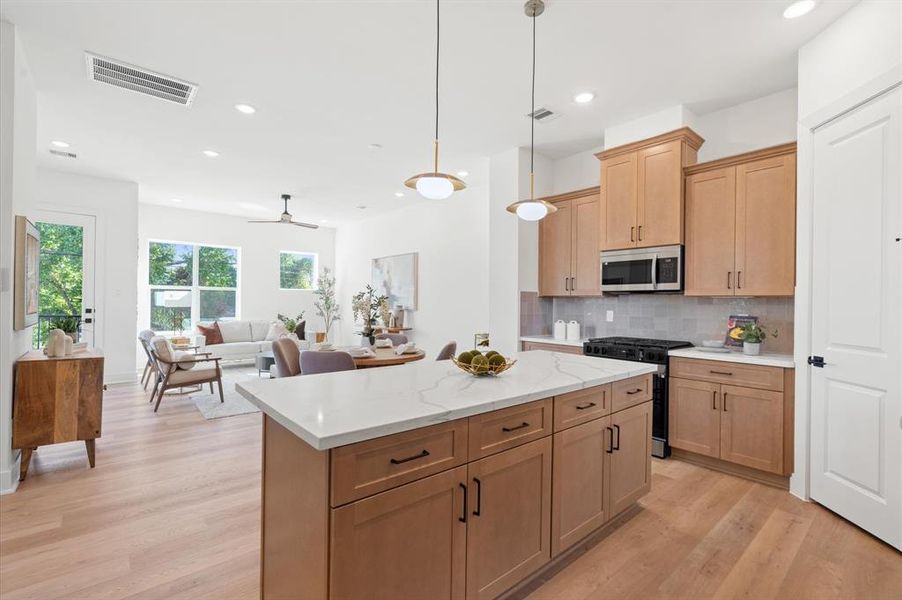 Open and bright kitchen.