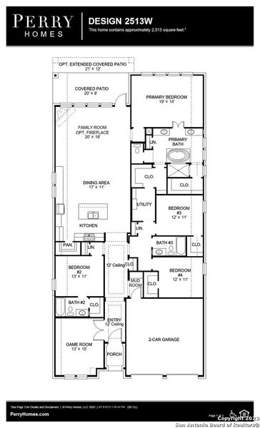 New construction Single-Family house 1720 Durham Park, Bulverde, TX 78163 Design 2513W- photo
