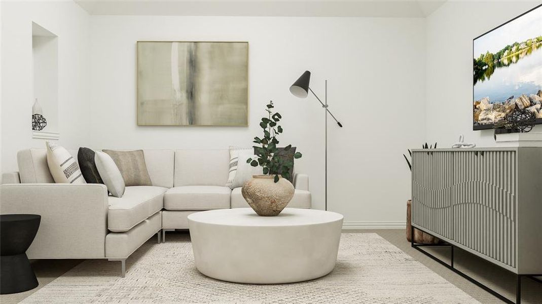 View of carpeted living room