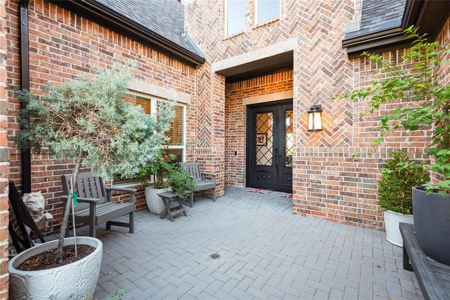 Quiet and private courtyard is lovely for an evening chat with neighbors.