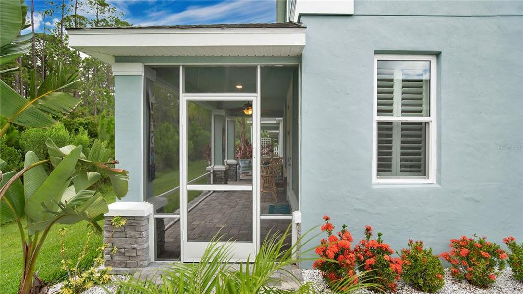 EXTERIOR OF FRONT SCREENED PORCH