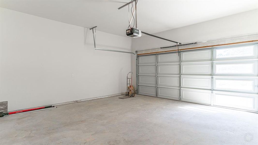 Two car garage with door opener