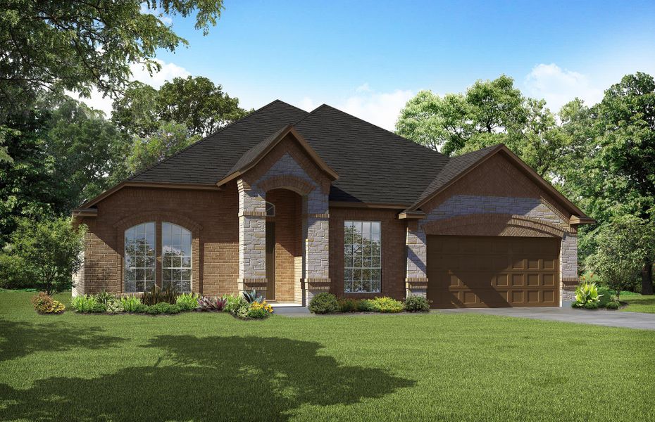 Elevation A with Stone | Concept 2671 at Oak Hills in Burleson, TX by Landsea Homes