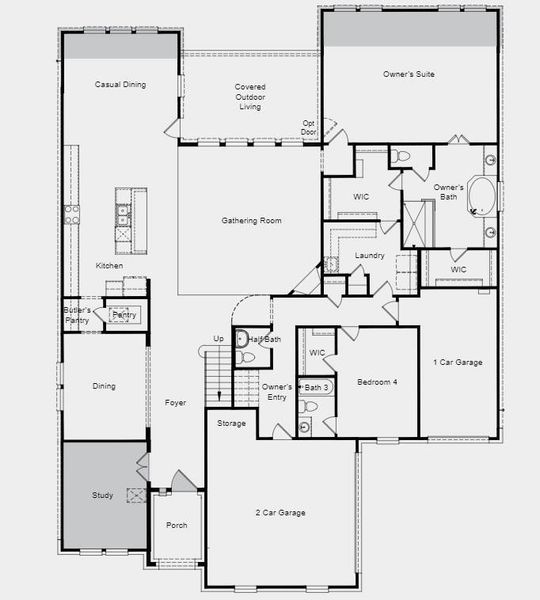 Structural options added include: Additional bathroom, extended casual dining, 42" entry door, fireplace, media room, extended owner's suite and study.