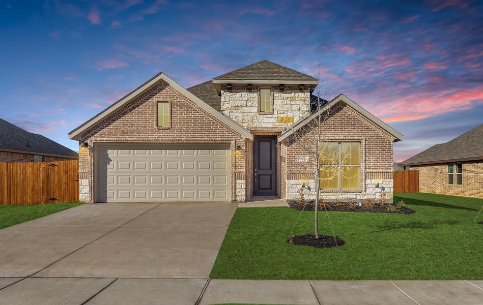 Elevation B with Stone | Concept 1912 at Summer Crest in Fort Worth, TX by Landsea Homes