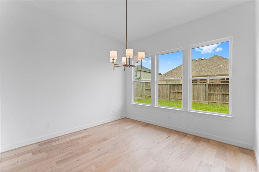 Enjoy serene mornings in this charming breakfast nook, designed to offer a delightful start to your day.