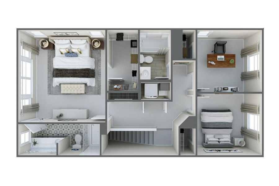 Context at Oakhurst | The Wright Floorplan Rendering *actual finishes, structural options, and orientation varies on this home