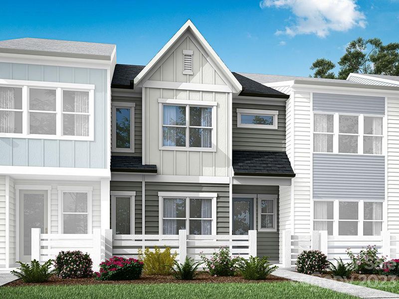 Forest Lake Townes Plan 1 Exterior Style E Rendering *actual color scheme may vary