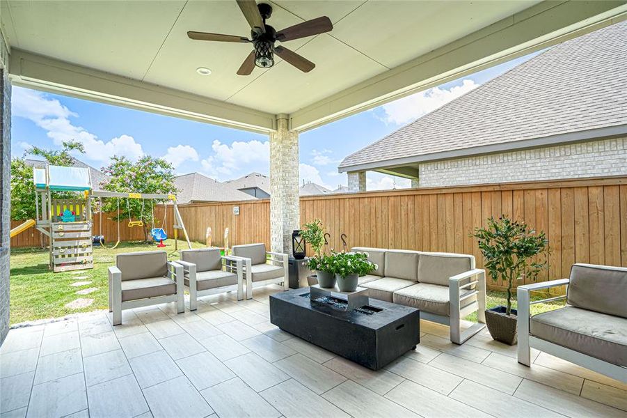 Extended Patio with fireplace