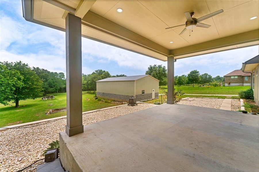 Backyard covered patio