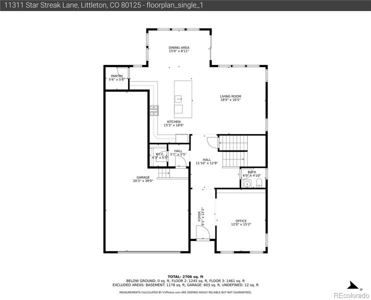 Main level floor plan