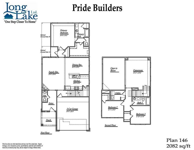 Plan 146 features 4 bedrooms, 3 full bath, 1 half bath, and over 2,100 square feet of living.