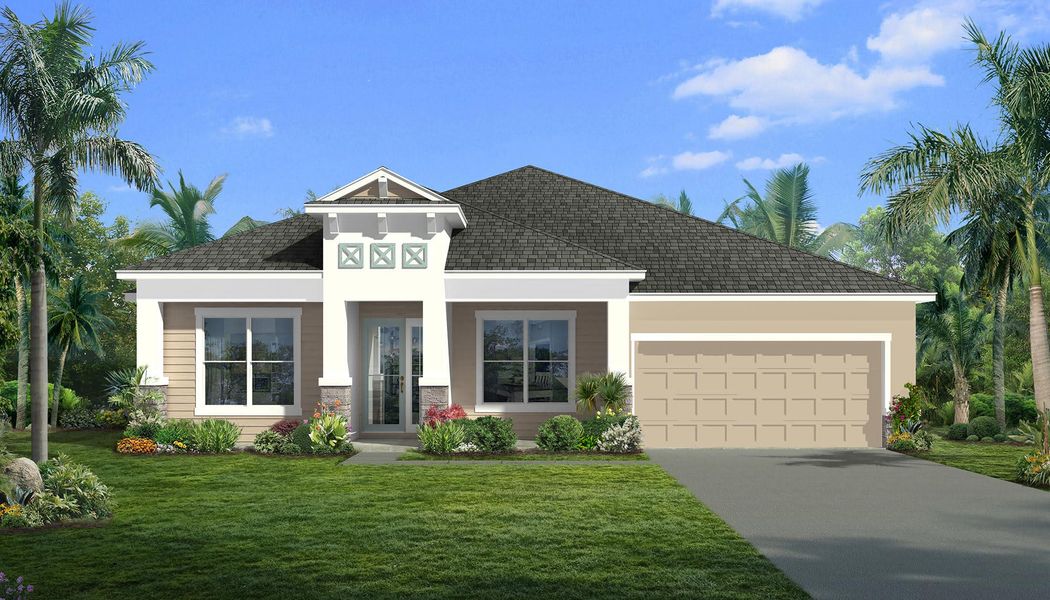 French Country Elevation for Belray at Bulow Creek Preserve in Ormond Beach, Florida by Landsea Homes