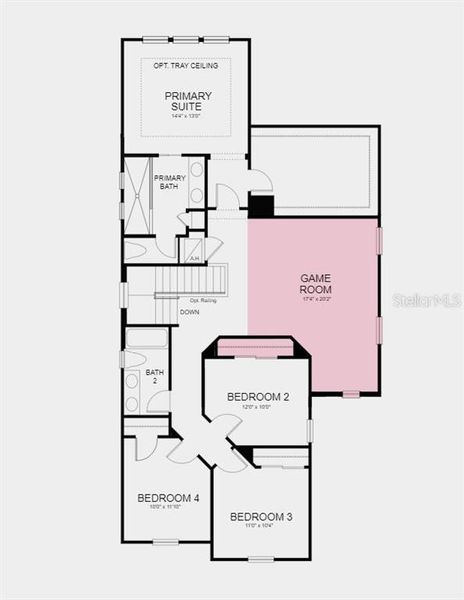 Floor Plan - Structural options added include; gourmet kitchen and game room