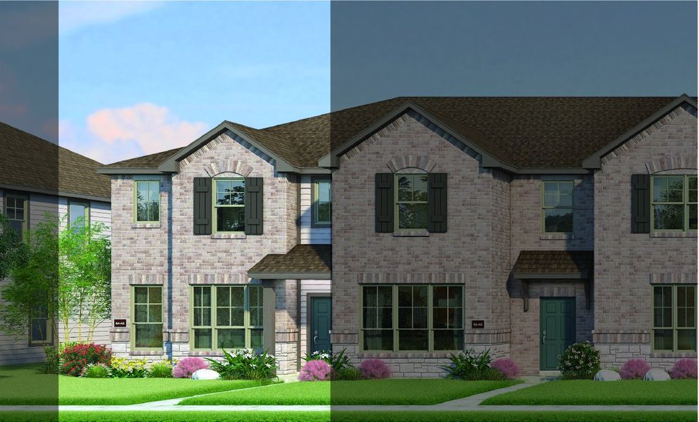 Crockett with Elevation 6A Stone Exterior 2023 Townhomes