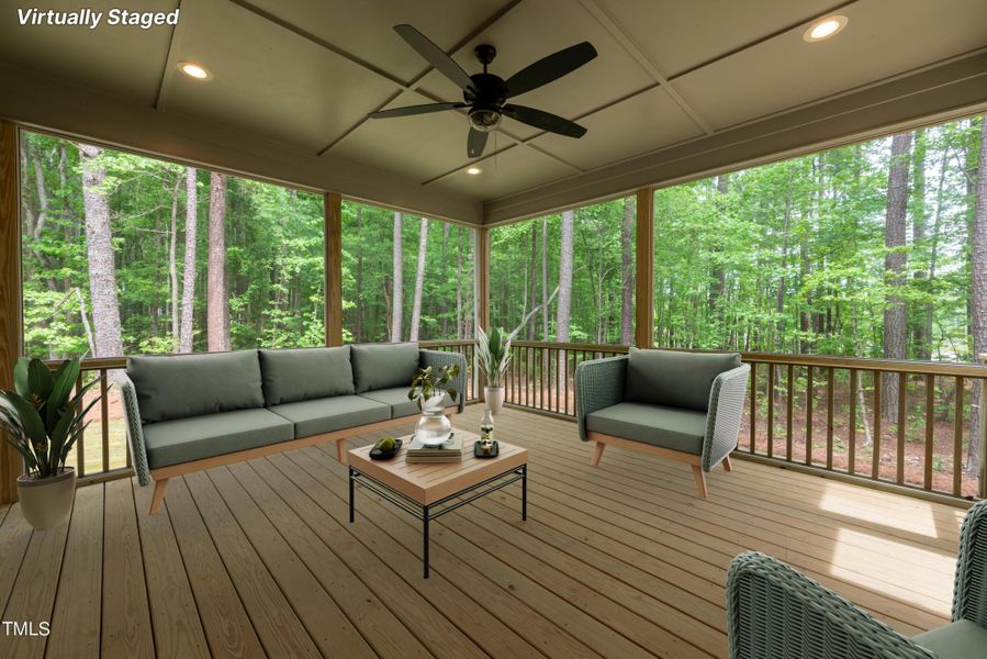 Screened Porch staged